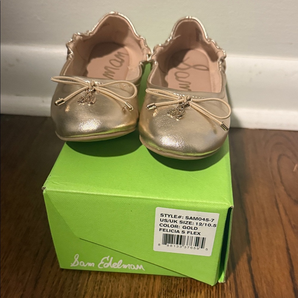 Sam Edelman girls Gold ballet flat Shoes